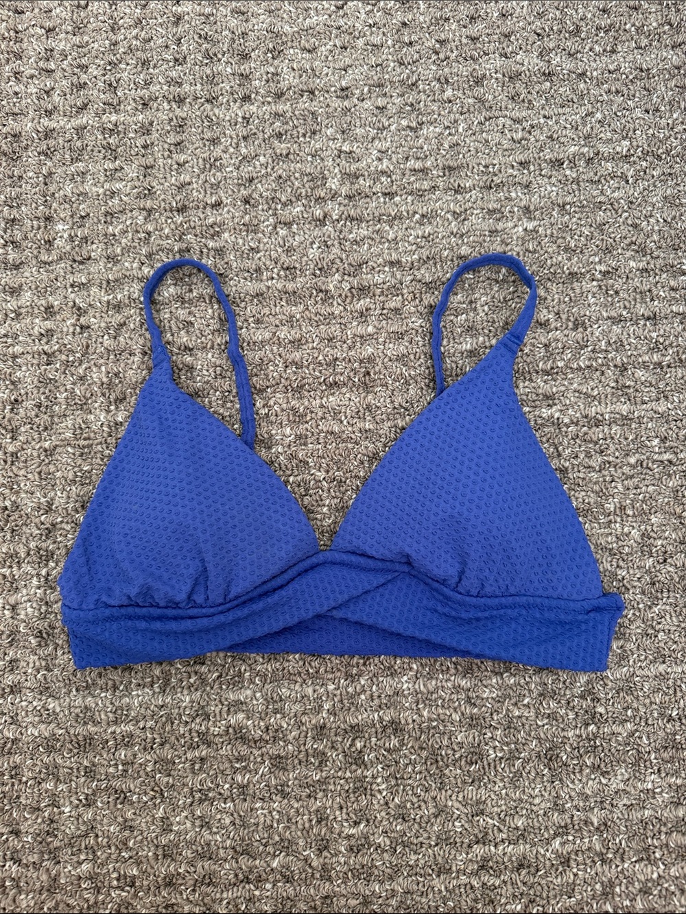 aerie Royal Blue Textured Triangle Bikini Top